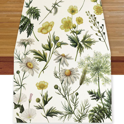 Camino mesa primavera decoración floral 13x72pulg