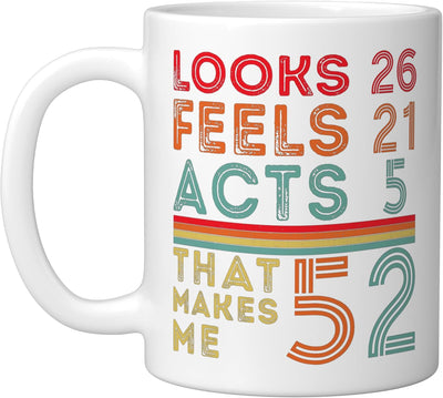 Taza Cerámica Cumpleaños 52 Años Blanco