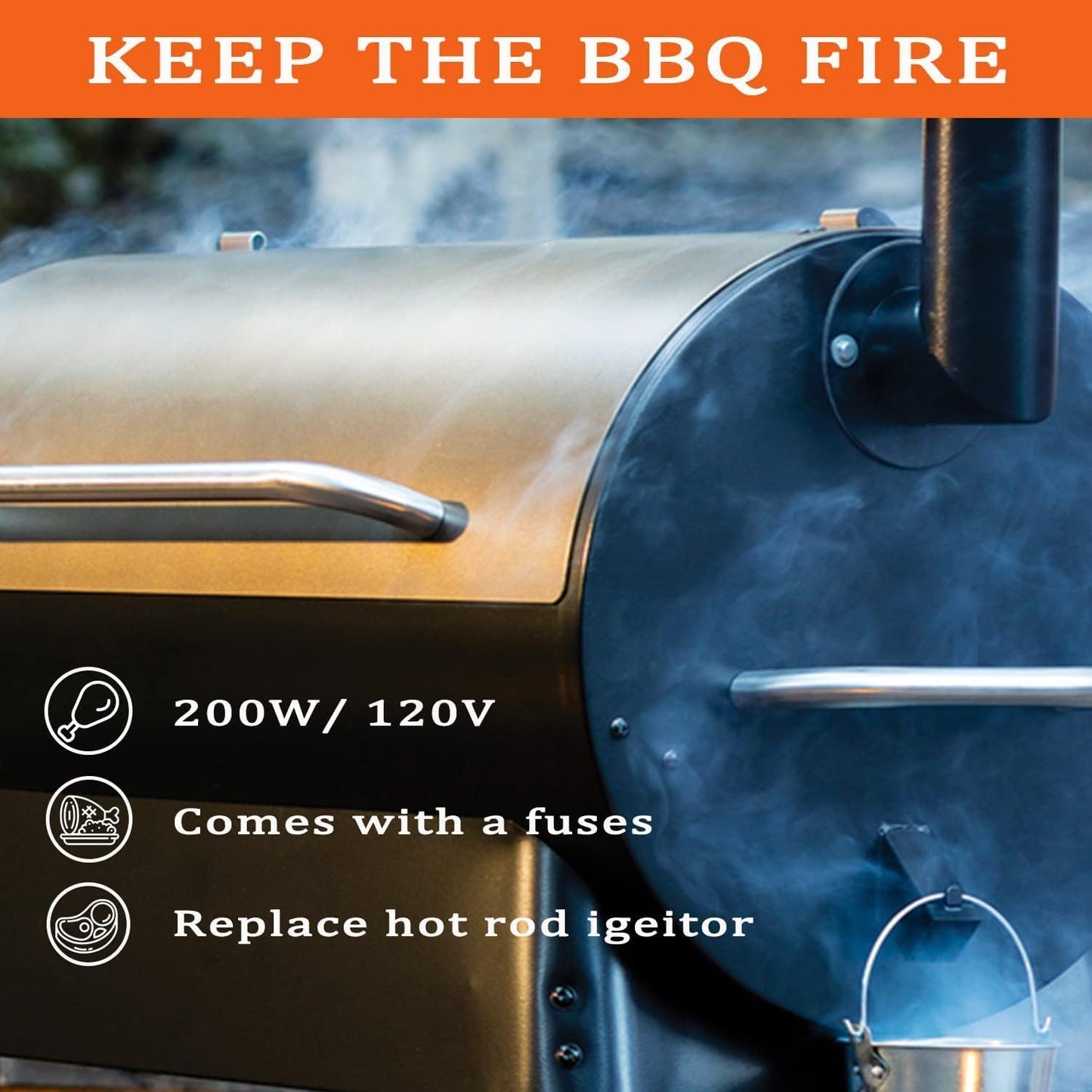 Kit encendido varilla caliente repuesto parrilla pellets Traeger