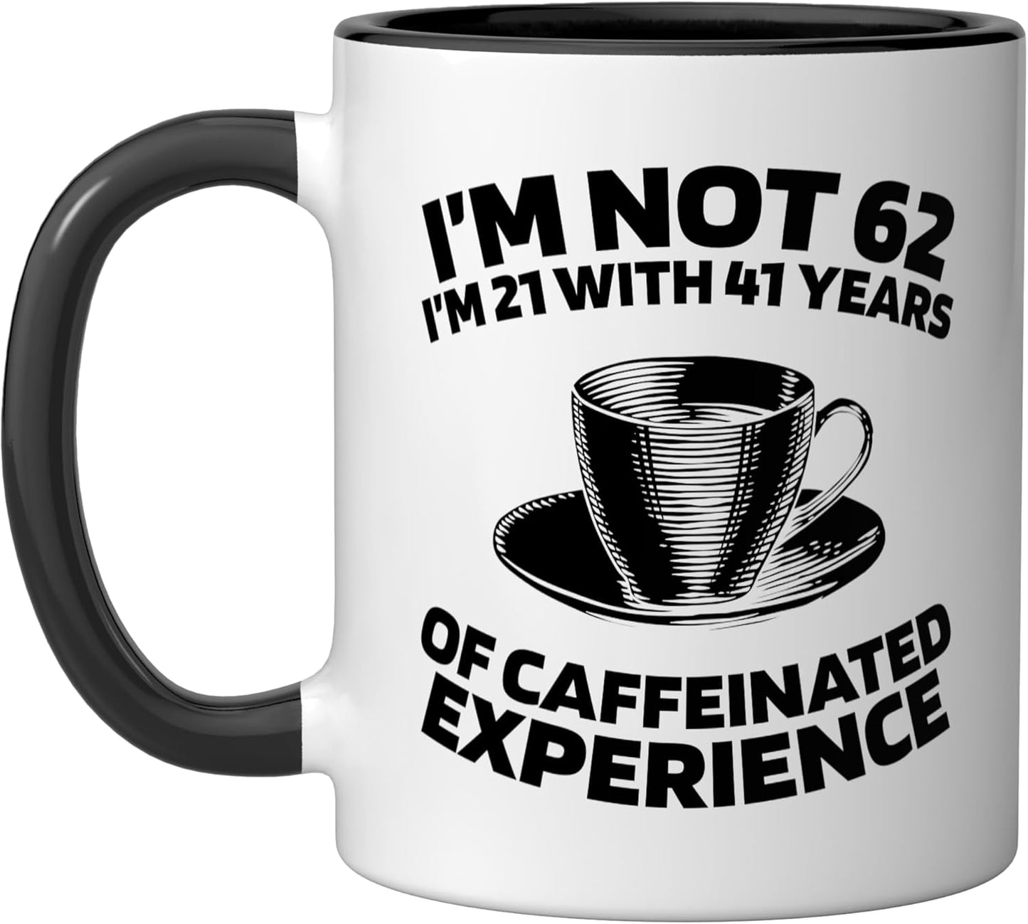 Taza Cerámica Café Años 62 Negro/Blanco