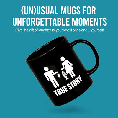 Taza de cerámica True Story para mujer, regalo de pesca en blanco