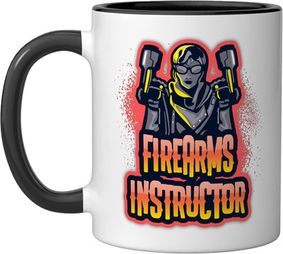 Taza cerámica Trendy Firearms Instructor con Guns en negro/blanco