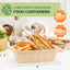 Paquete de 50 recipientes de almidón de maíz 28 oz y 50 de comida con tapa 26 oz