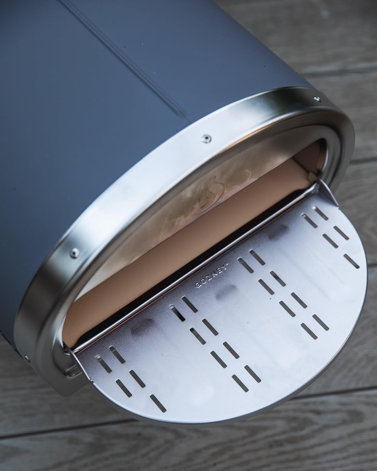 Mantel horno Roccbox acero inox con estante 70pulg2