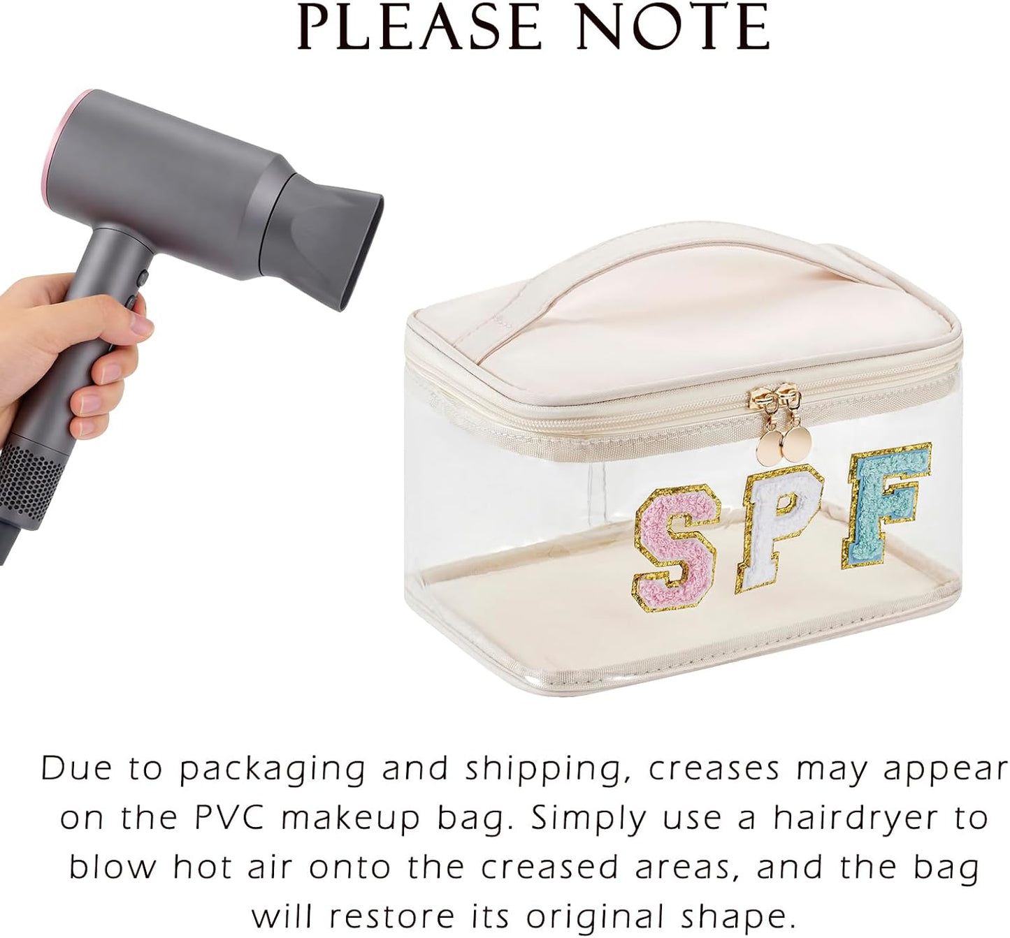 Bolsa maquillaje transparente impermeable con cremallera