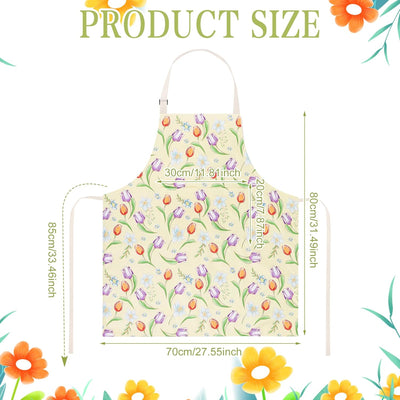Delantal cocina mujer 2 bolsillos floral ajustable