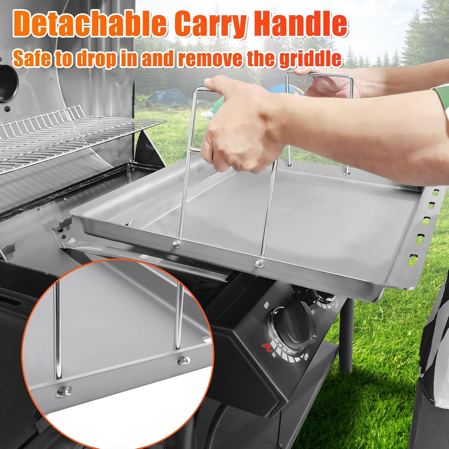 Insertos plancha 19.8x19.3pulg para parrilla Char-Griller
