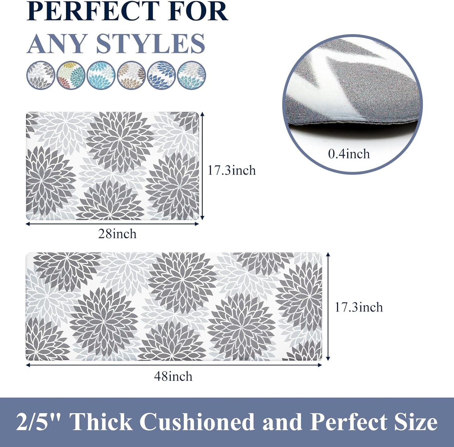 Set 3 Alfombras Cocina Antideslizantes Diferentes Materiales