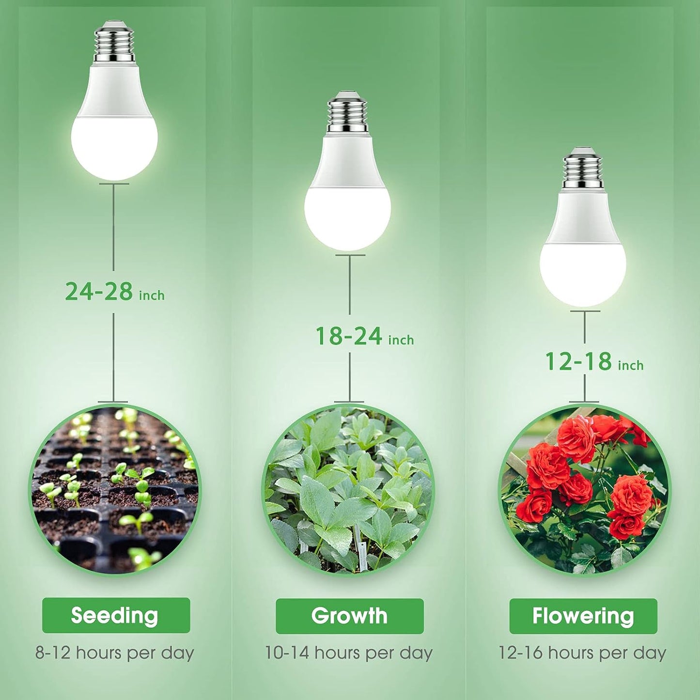 Bombilla Luz Crecimiento LED A19 Base E26