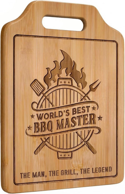 Tabla de cortar de bambú grabada regalo personalizado para hombres y maestros de parrilla