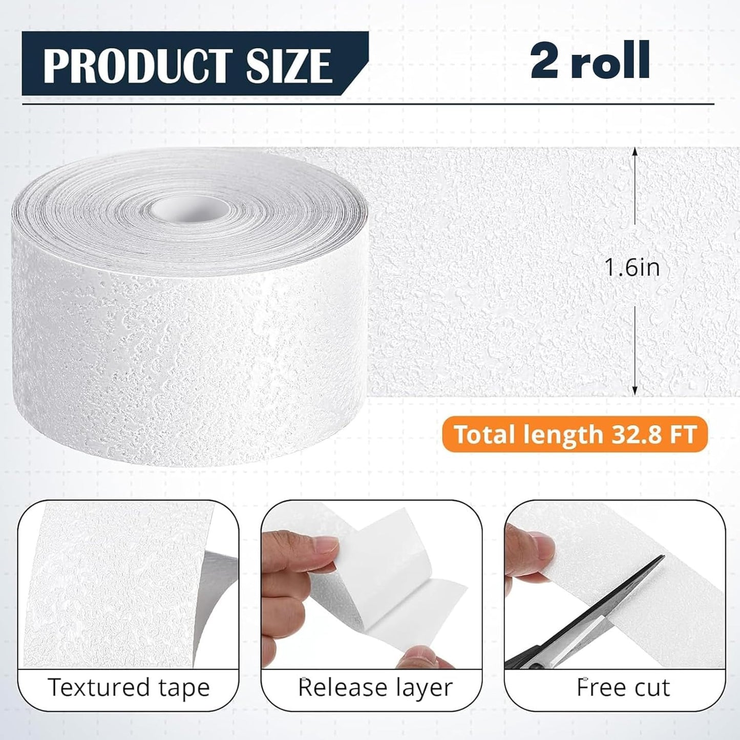 Paquete 2 Cintas Autoadhesivas para Grietas Paredes 1.5pulg x32pies