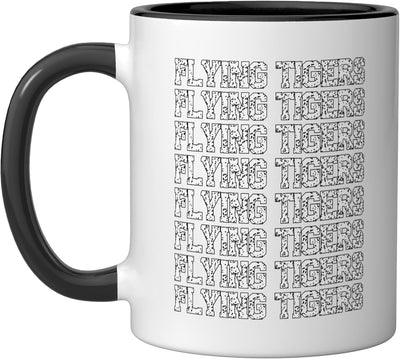 Taza cerámica Flying Tigers negra/blanca