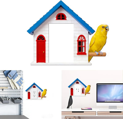 Placa decorativa madera tema casa de pájaros 9.85pulg