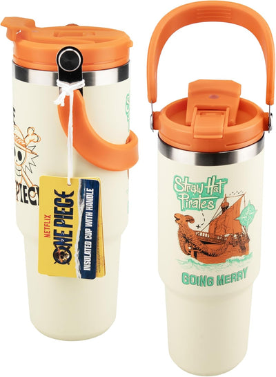 Vaso aislado Paladone de 30.4 fl oz con asa y popote