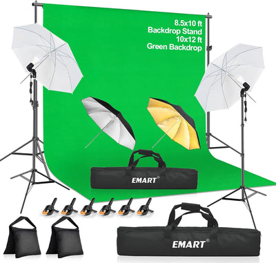 Kit iluminación estudio sombrilla 8.5x10pulg pantalla 10x12pulg