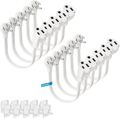 Cable extensión plano 1.5ft 10pzas 3 clavijas 14AWG