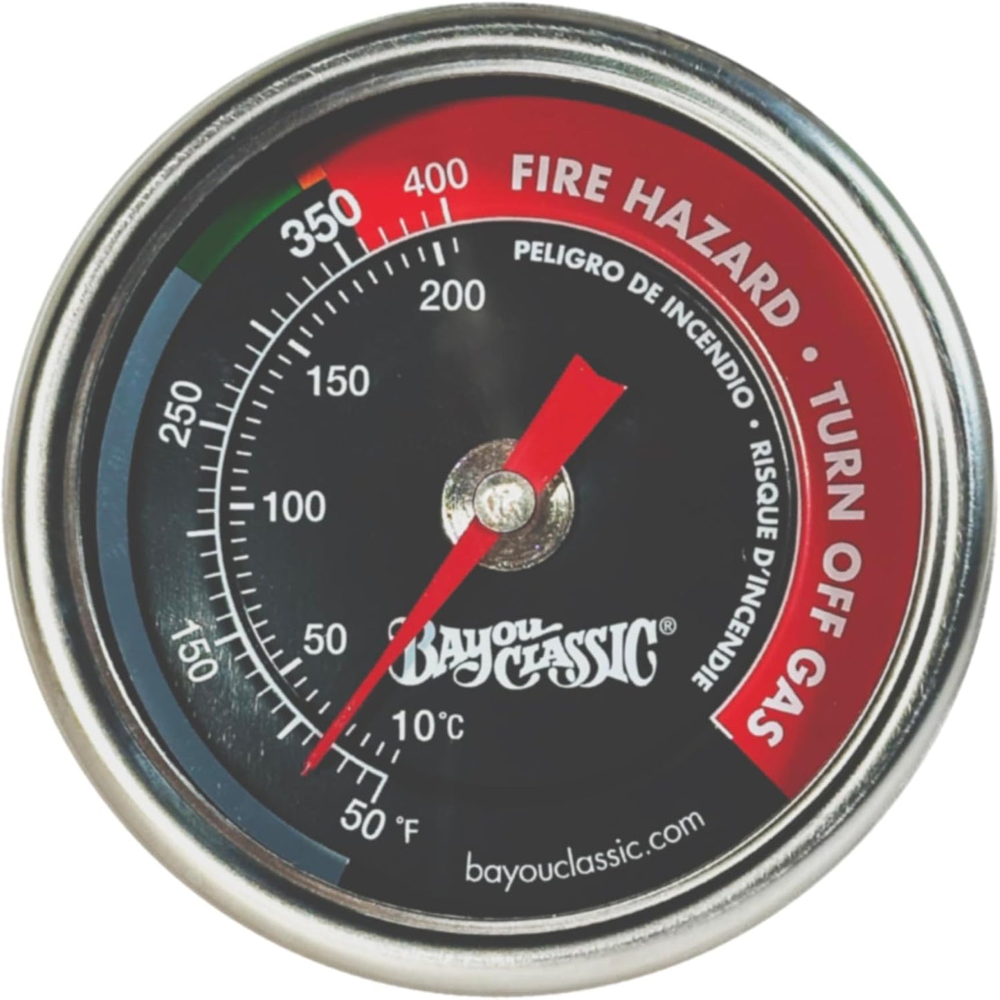 Termómetro freidora acero inox esfera vidrio 50-400°F
