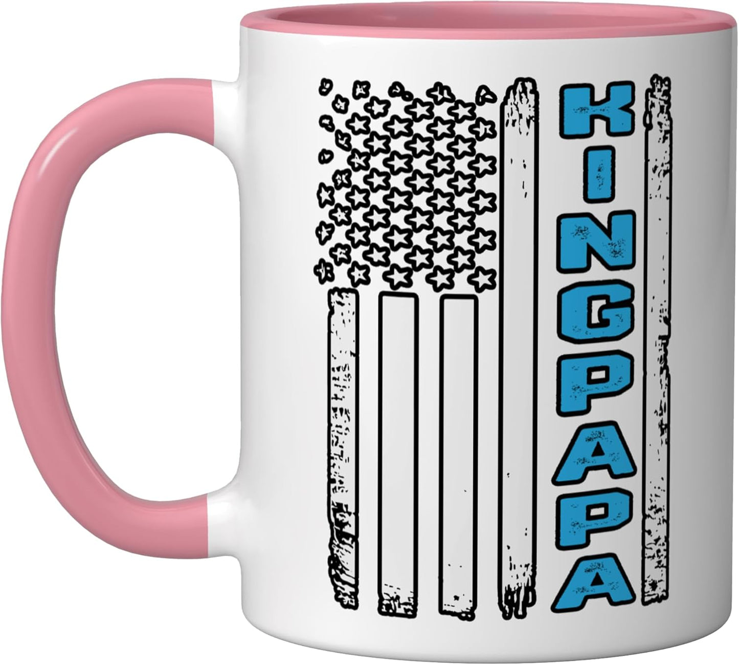 Taza Cerámica Bandera Americana Rosa/Blanco