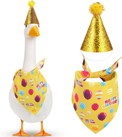 Disfraz ganso cumpleaños sombrero purpurina bandana 23pulg amarillo