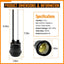Set 5 enchufes E26/E27 impermeables base media negra para luces LED