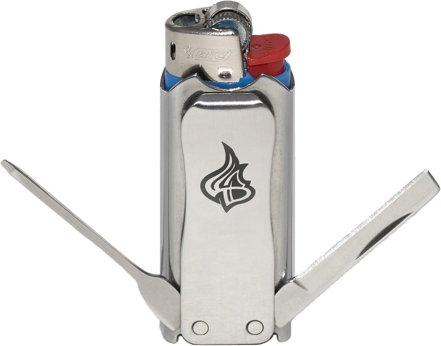 Funda encendedor acero inox micro compacta multiherramienta