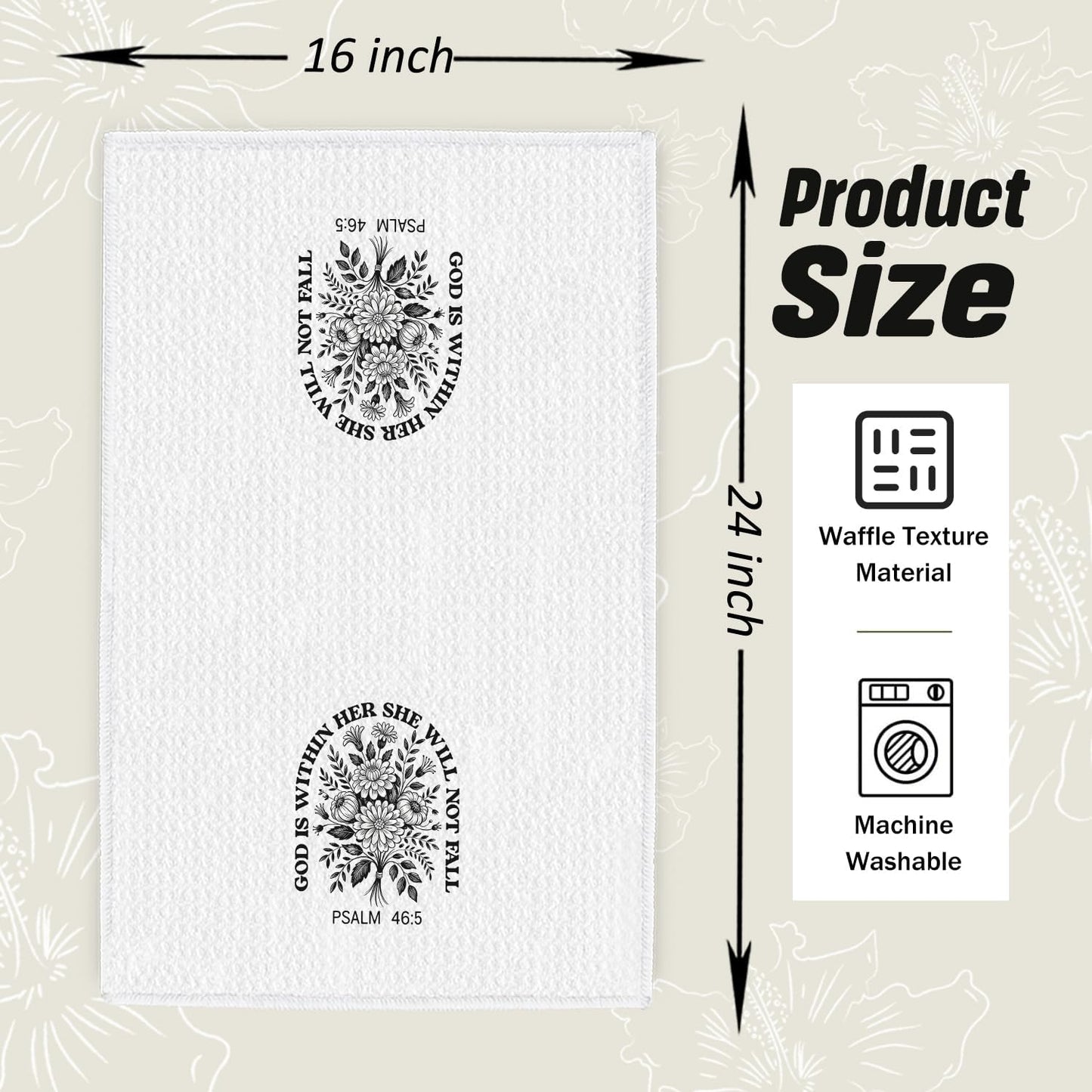 Toallas cocina decorativas con versículo bíblico 16x24pulg