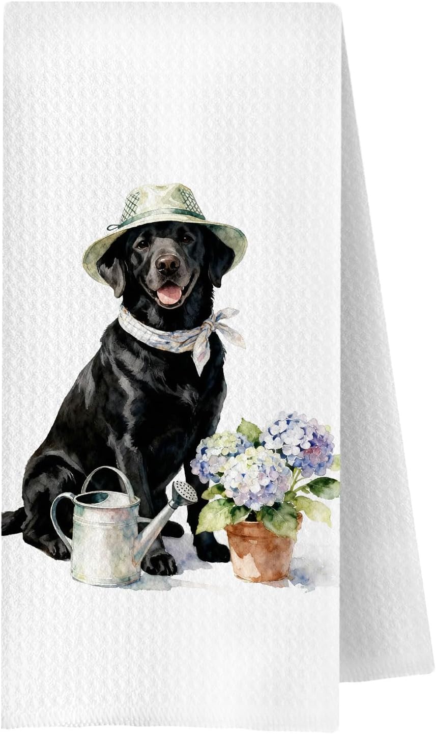 Toalla de cocina decorativa para jardinero, regalo negro 16 x 24