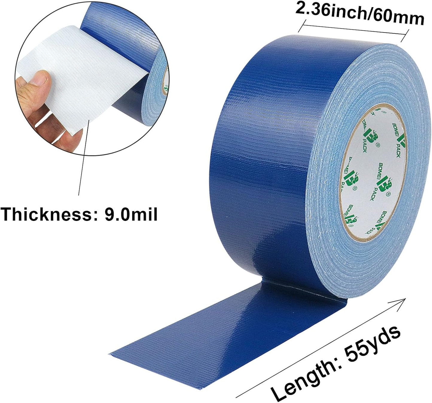 Cinta adhesiva azul industrial 2.36pulg x 55yardas 9mil resistente