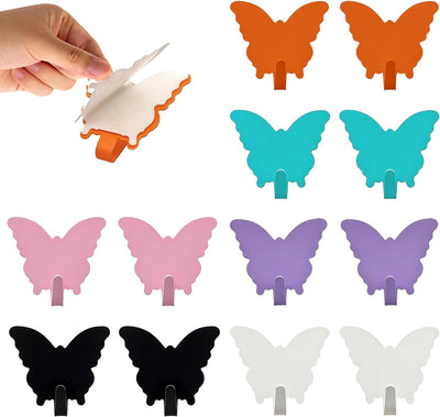 12 Pzas Gancho pared mariposa autoadhesivo dormitorio cocina
