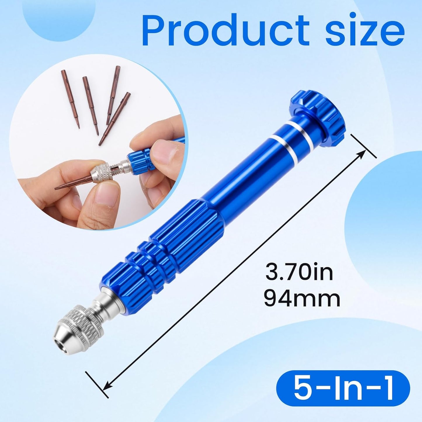 Taladro de mano con 5 microbrocas para joyas y electrónica