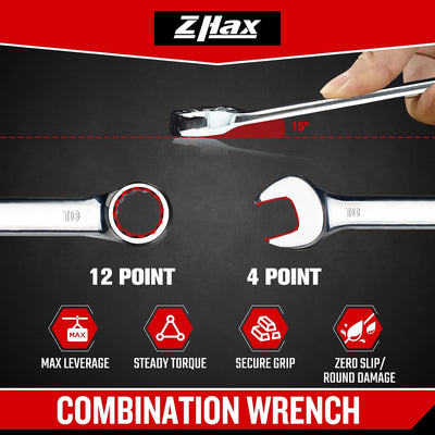 Llave combinada métrica acero forjado CRV 0.394pulg