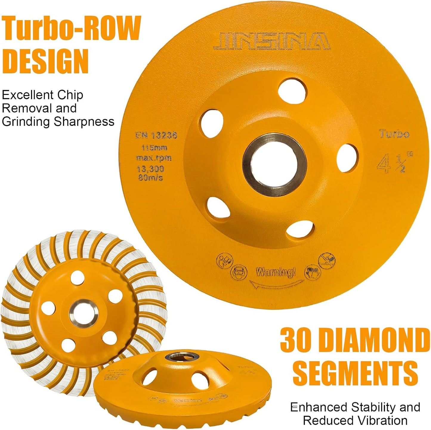 Rueda diamante 4.5pulg para amoladora angular 30 segmentos