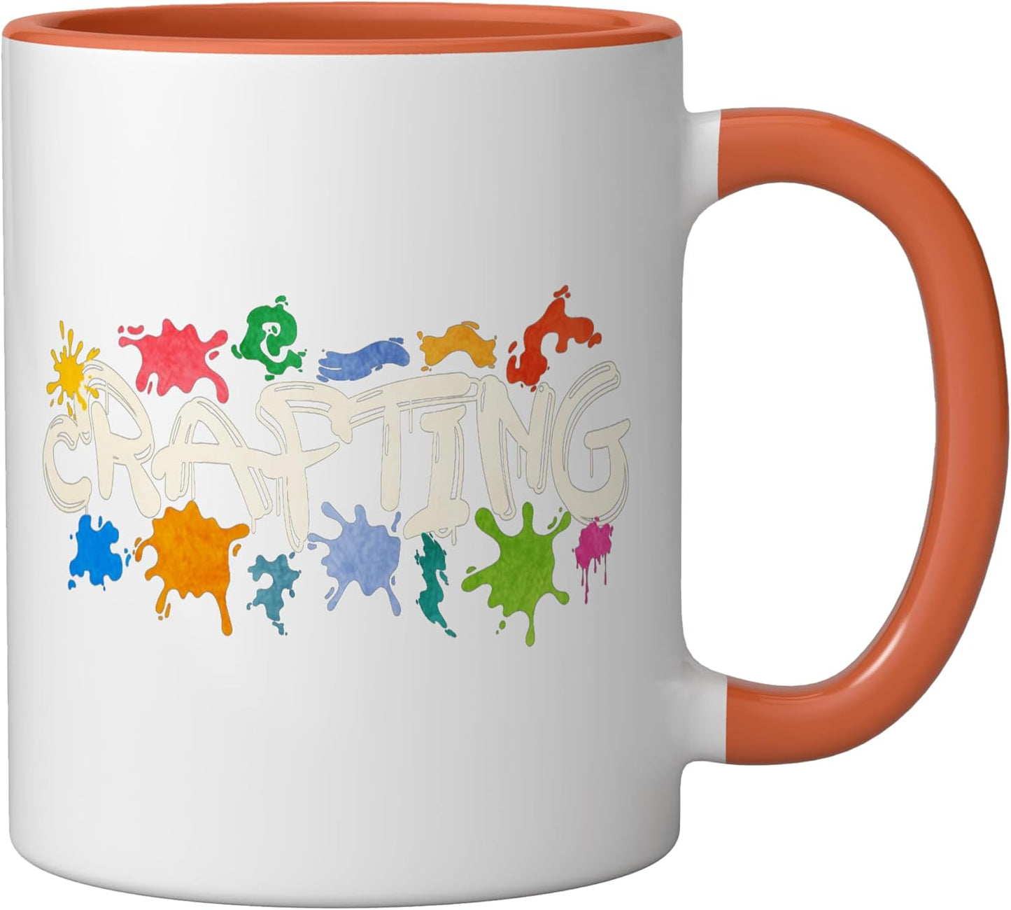 Taza Cerámica para Manualidades Naranja/Blanco
