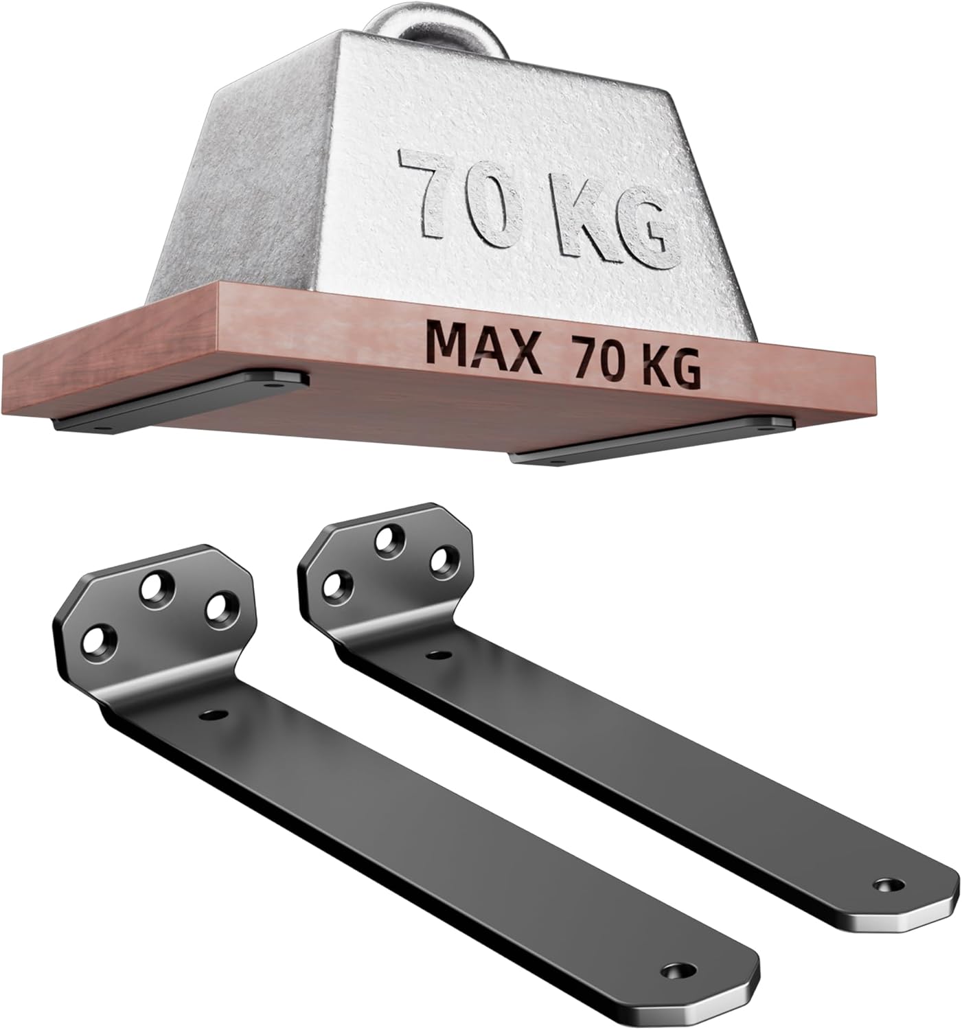 Soportes para estantería metal negro 6 pulg