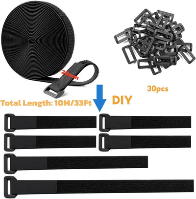 Correas gancho bucle resistente 0.8x33pies con hebillas