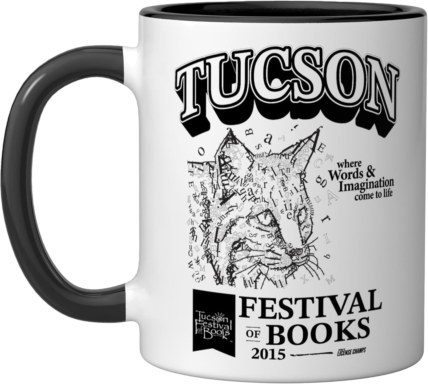 Taza cerámica Bobcat mascota negro blanco
