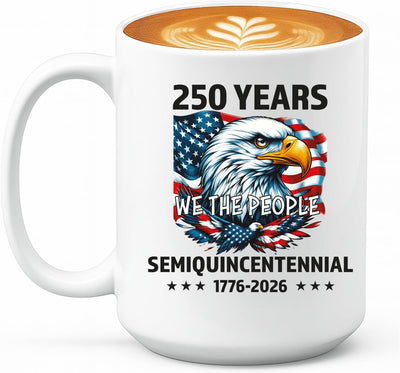 Taza de café patriótica Kropsis 250 años We The People 1776-2026