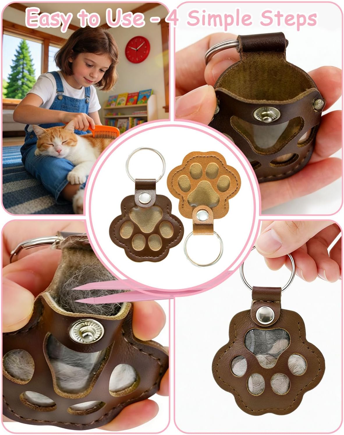 Llavero pelo perro pata piel impermeable amantes perros