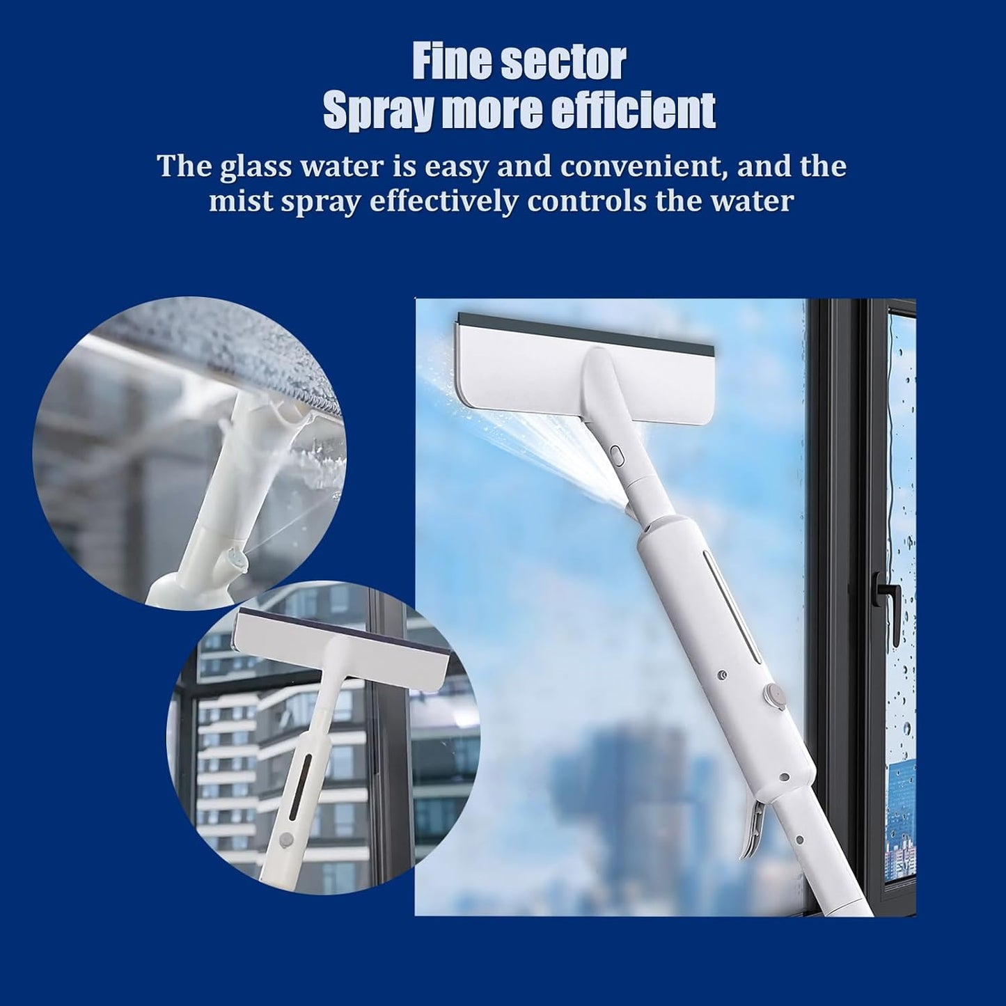 Escobilla ventanas con aerosol poste extensión doble cara
