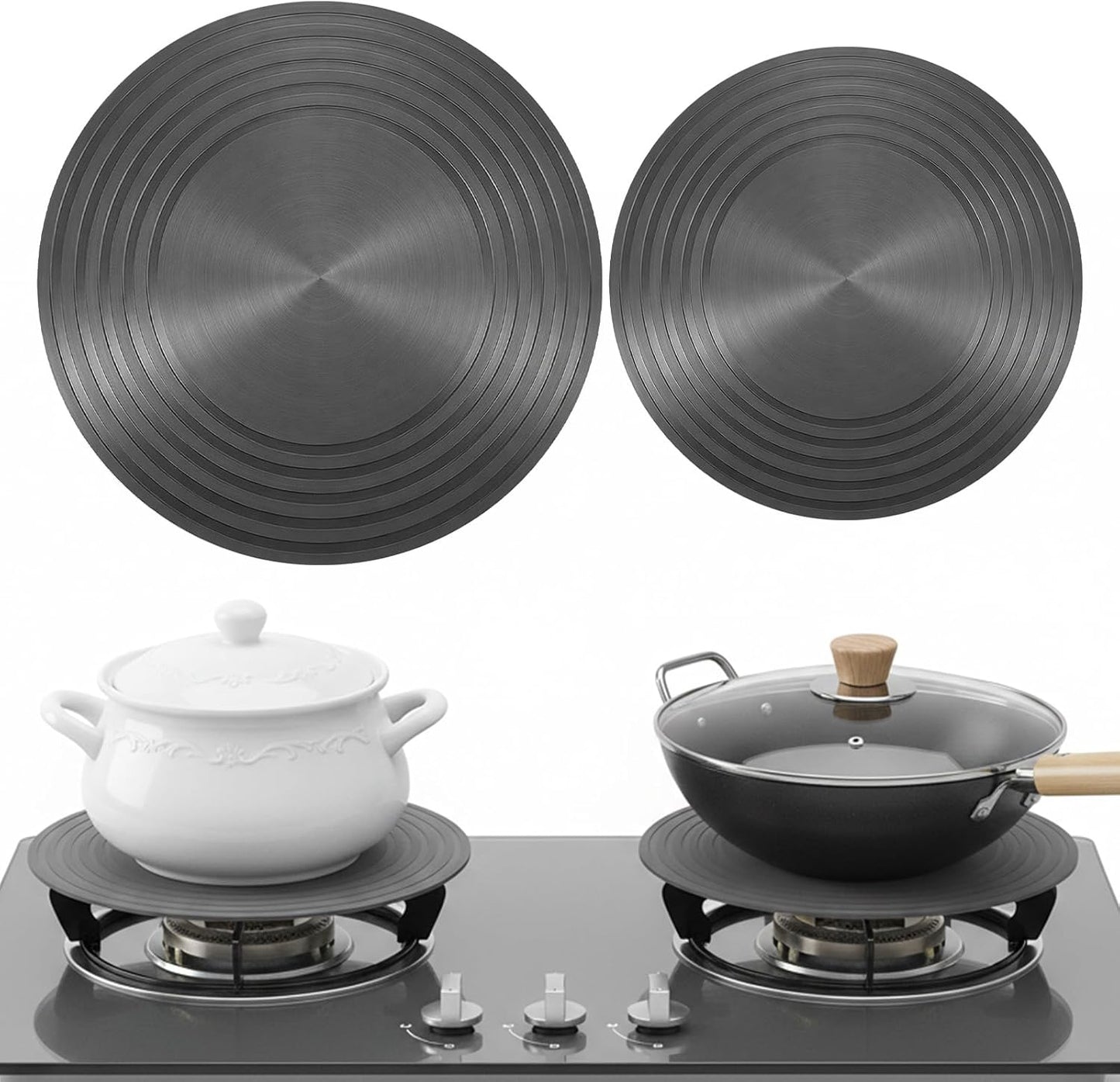 Set 2 Difusores Calor Estufa Gas 9.5/11pulg Placa Inducción