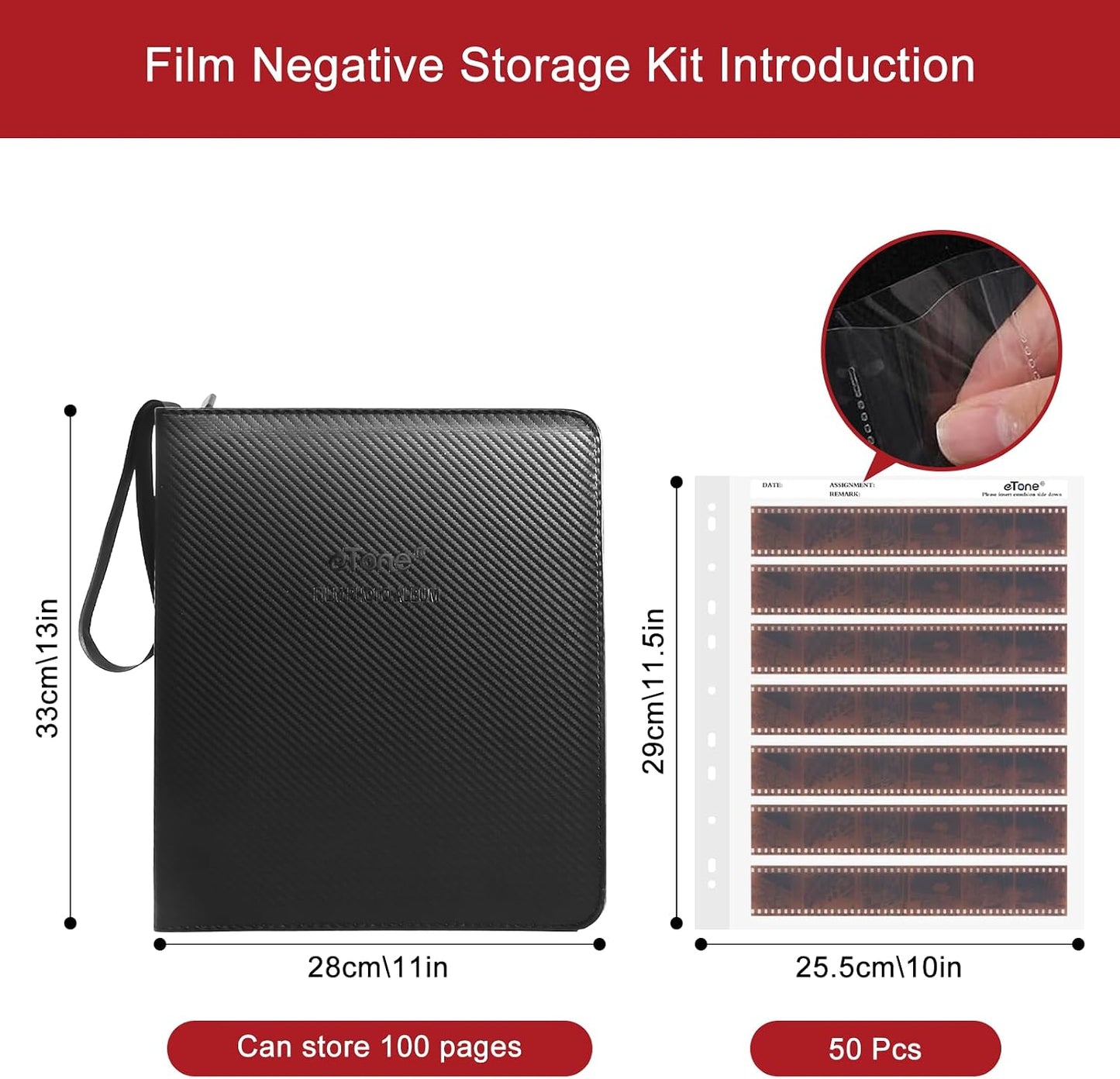 Set 50 fundas película 135 1.378pulg sin ácidos con caja
