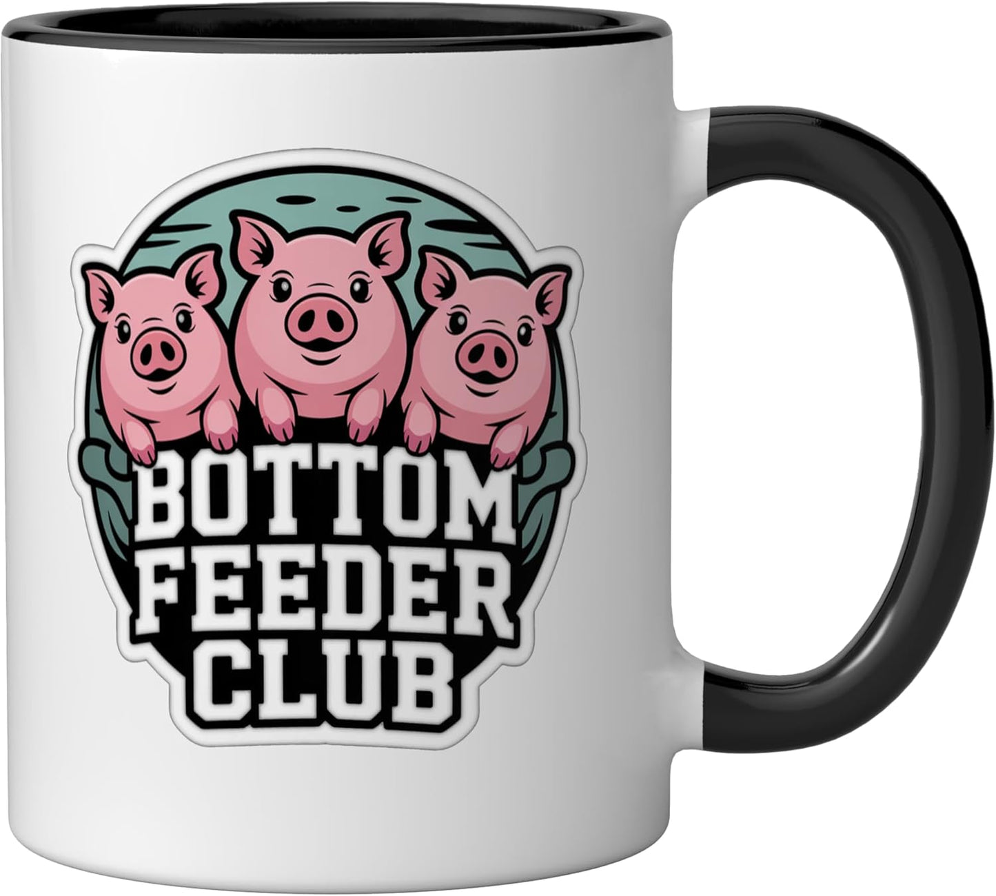 Taza Cerámica Juego 3 Cochinos Negro/Blanco