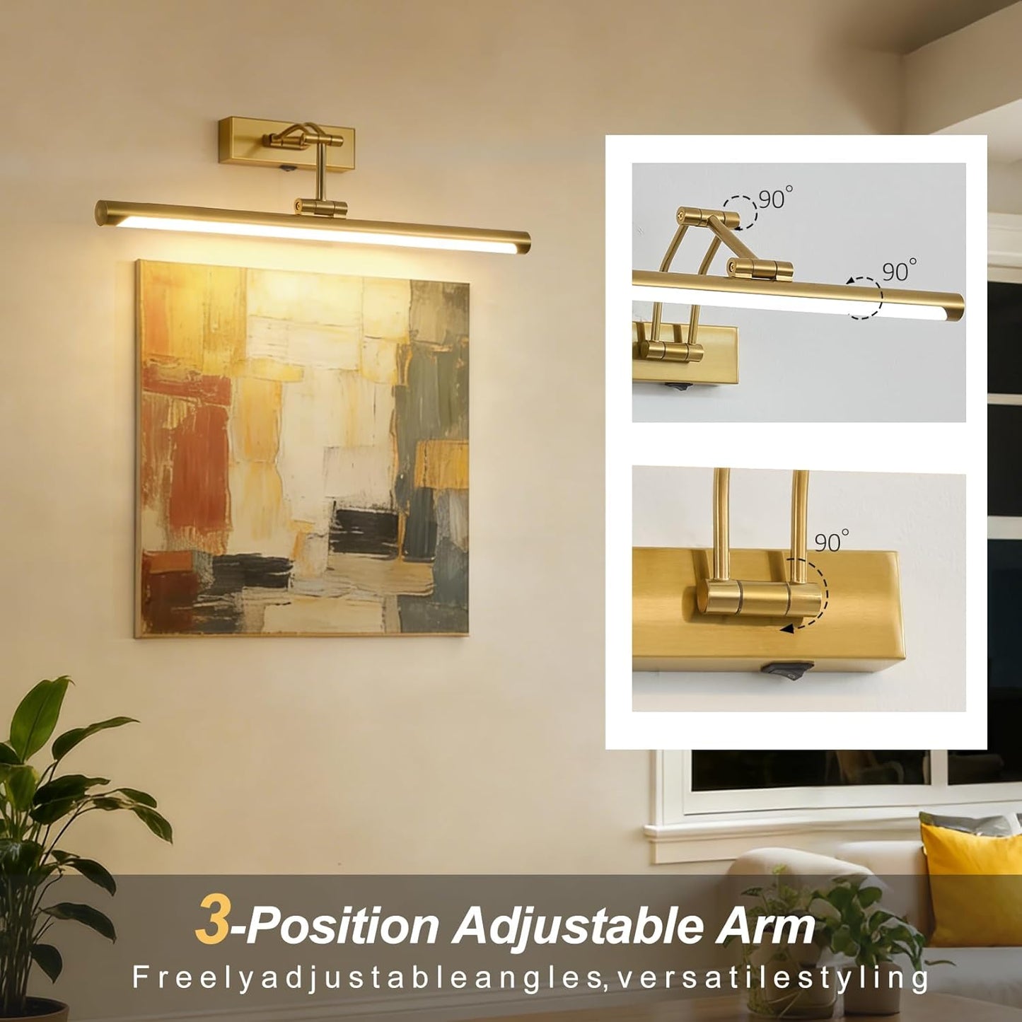 Luces arte recargable pared 24pulg regulables modernas
