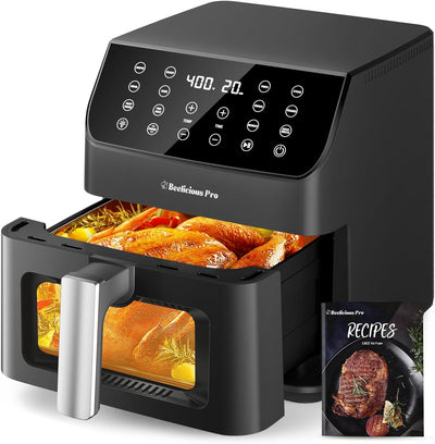 Freidora de Aire 12en1 5.8qt Tecnología Sello de Sabor Negro