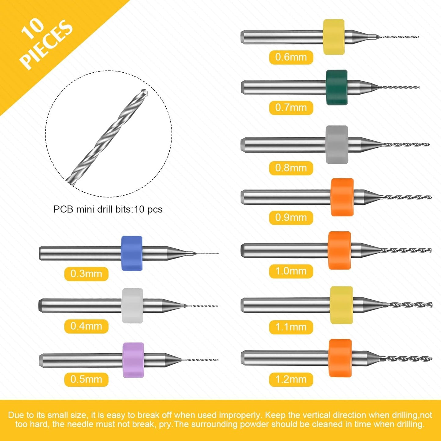 Set 57 Brocas Micro Banco 46 Giro Manual 10 Mini Corte PCB Dorado