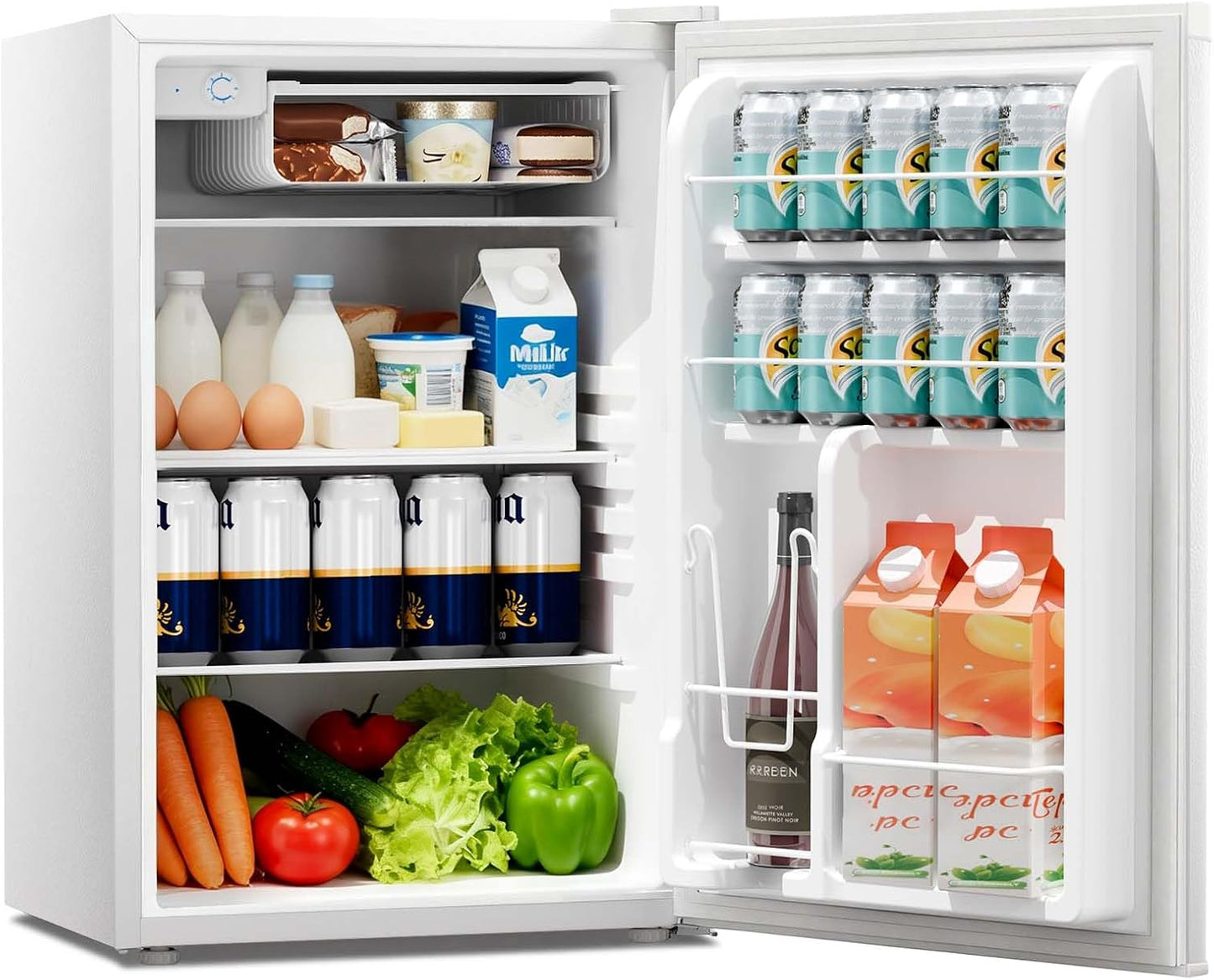 Mini refrigerador con congelador 4.41ft³ puerta reversible