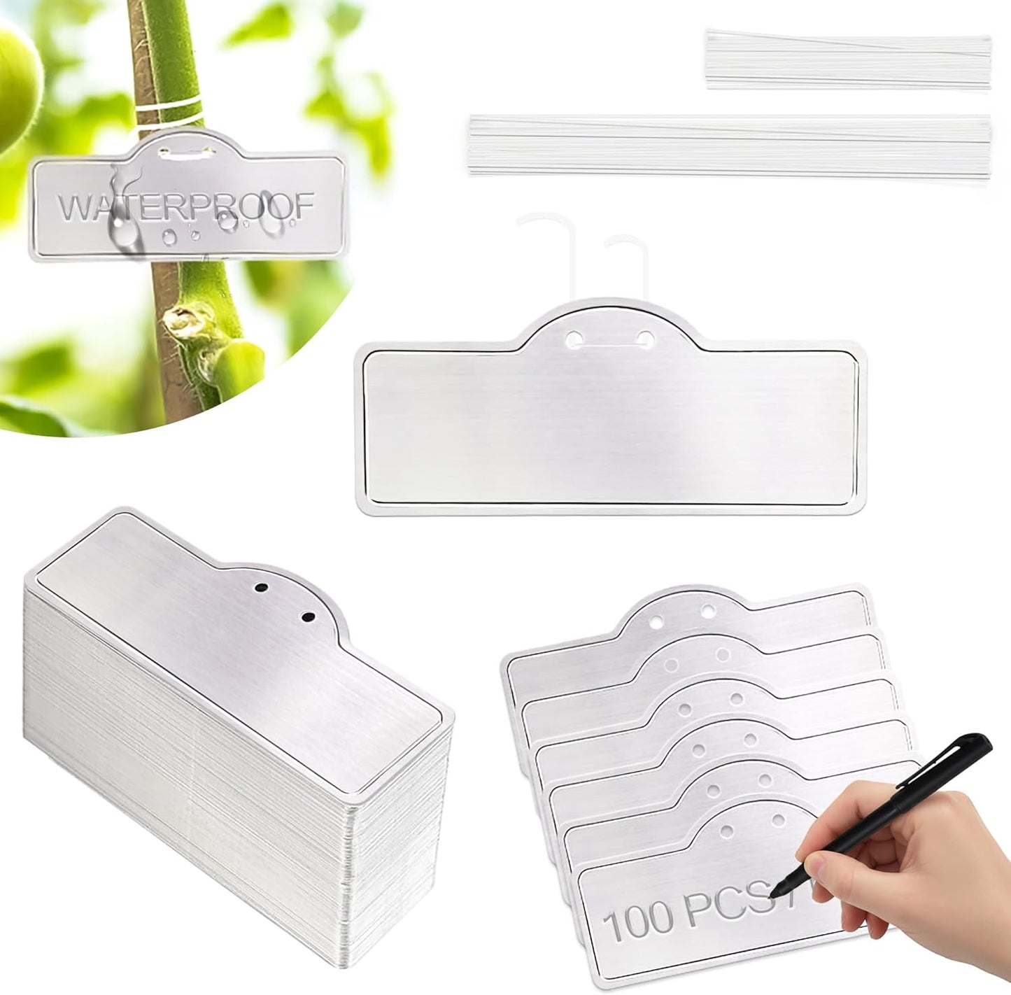 Etiquetas metal para plantas impermeables 3.5 100pzas