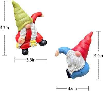 Figuras gnomo resina para colgar jardín decoración 2uds
