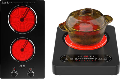 Estufa eléctrica doble 110V 10 niveles control táctil