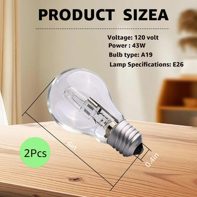 Bombilla Halógena A19 E26 43W 120V 2 Pzas